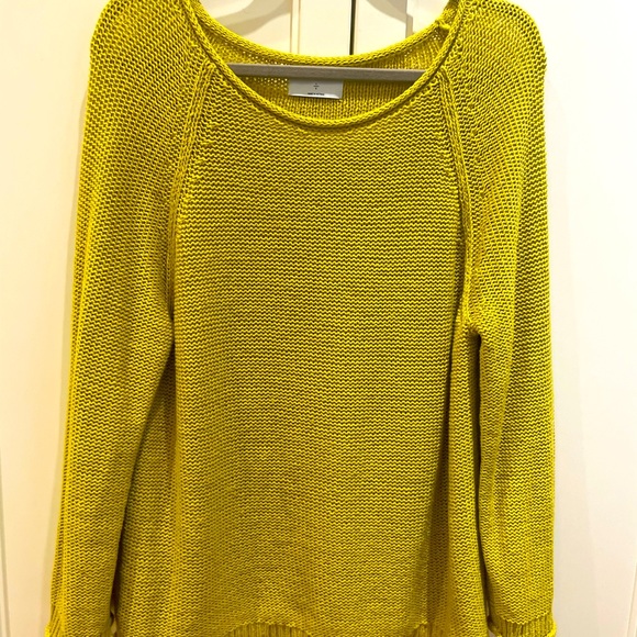 Gorgeous lime green/neon yellow cotton tunic sweater.Awesome top. Almost new - Picture 1 of 3